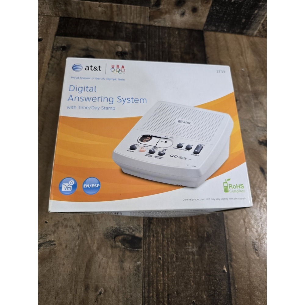 AT&T 1739 Digital Answering System White Time Day Stamp 40 Min Recording NEW